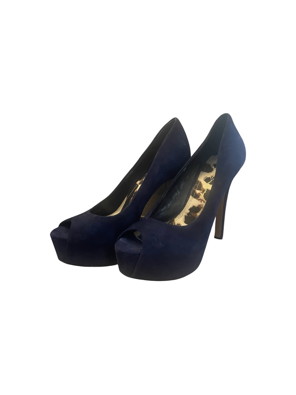 Jessica Simpson JS Carri Suede Blue Peep Toe Heels Women’s 8B 4” Heel